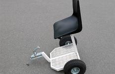 H9 trailer with driver seat with adjustable sitting position and pneumatic tires