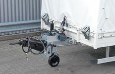 6000HG Remolque de transporte de un eje con neumáticos gemelos, para el transporte de máquinas de tamaño mediano, p. ej., una H18/RM3D o una caldera